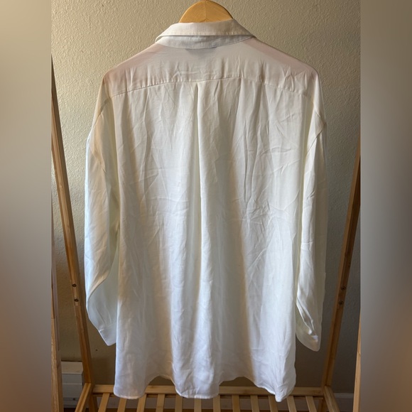 Banana Republic Ivory Button Down Tunic Shirt XL Lightweight Casual Blouse - Picture 2 of 9